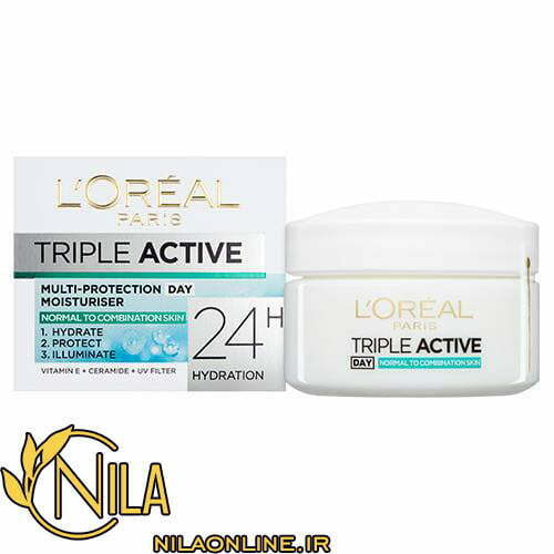 کرم آبرسان روزانه سه کاره لورآل L'Oréal Triple Active حجم 50 میلی لیتر