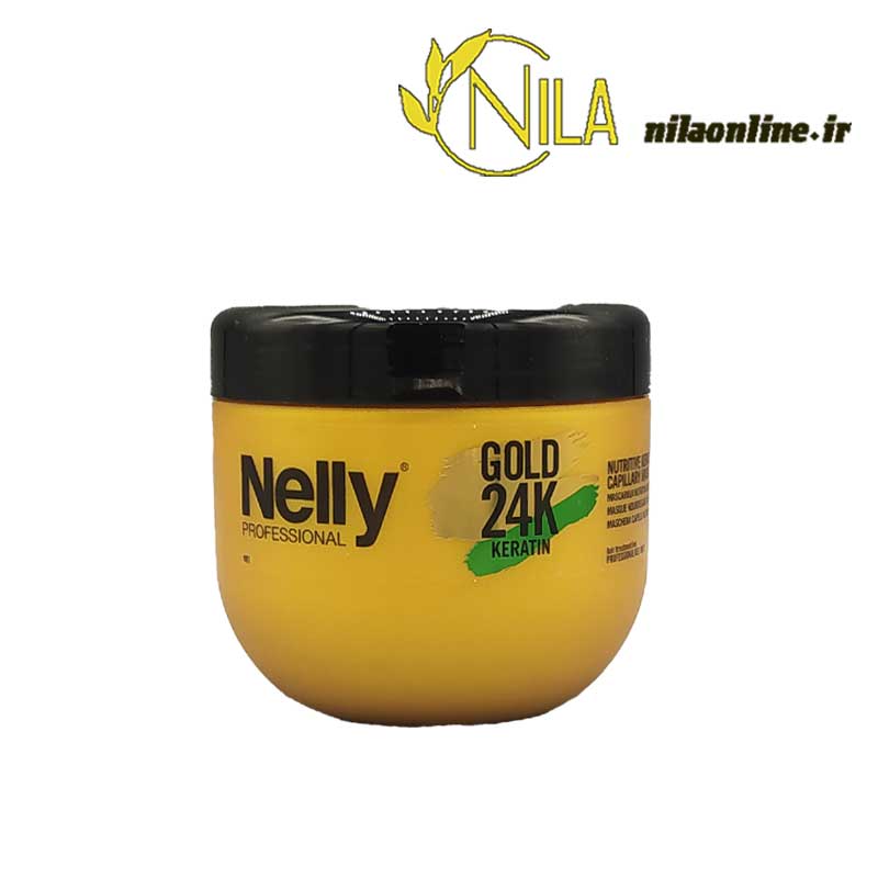ماسک ترمیم کننده قوی حاوی کراتین 24K گلد نلی ا Nelly Strong Keratin Gold Restorative Hair Mask