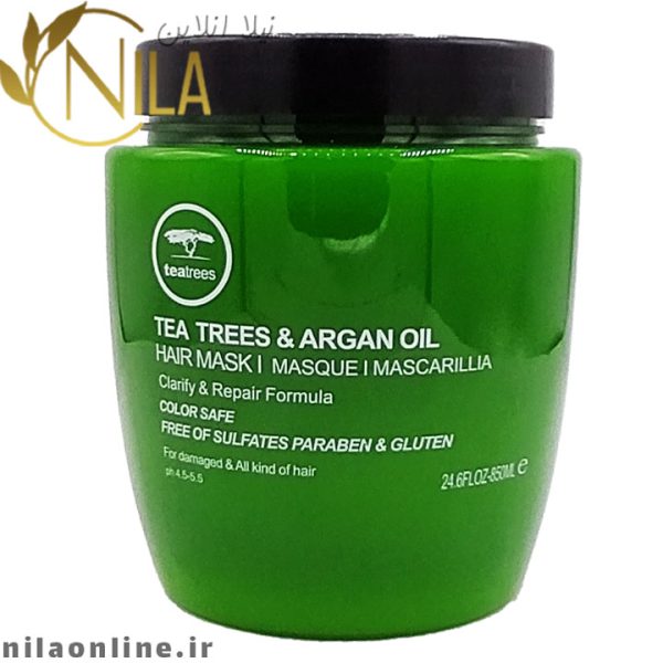 ماسک مو تی تیریز tea trees | حاوی روغن آرگان و درخت چای | حجم 850 میلی لیتر