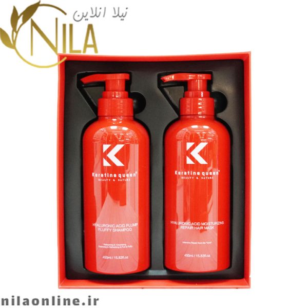 پک شامپو و ماسک مو قرمز کراتین کویین keratine queen